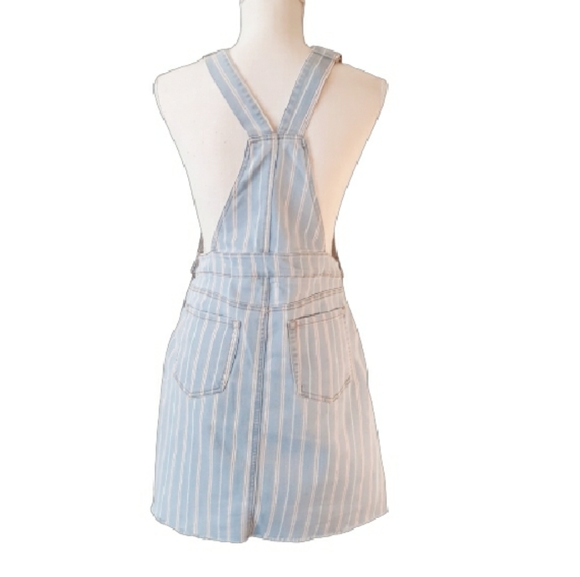 Tinseltown Denim Pinstripe Skirtall - Junior's Size Small Overalls Skirt - Picture 14 of 14